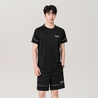 臺灣發出✨新款休閒男女運動套裝速幹短袖跑步透氣夏季健身兩件套訓練羽毛球