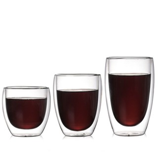 廠家直銷創意蛋形玻璃水杯 雙層隔熱茶杯 耐熱玻璃杯 玻璃咖啡杯