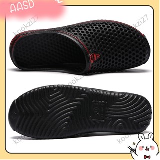 💝臺灣出貨💝夏日休閒沙灘鞋 輕量防水拖鞋 防水涼鞋 男女生黑色洞洞鞋 透氣軟Q戶外運動涼鞋 套穿花園鞋 鏤空A526