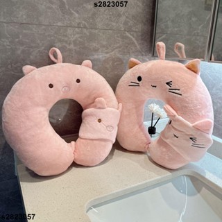 大促銷五 u型枕頭 旅行枕 脖枕 卡通帶眼罩U形護頸枕保健枕辦公室午休枕頸椎枕頭飛機旅行枕🧨