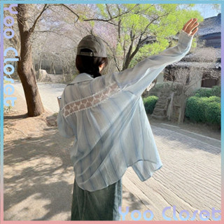 Yoo Closet|設計感小眾日係甜美寬鬆襯衫女 夏季新款慵懶風襯衣 拚接蕾絲防曬衫上衣 防曬服女 女生襯衫外套 上衣