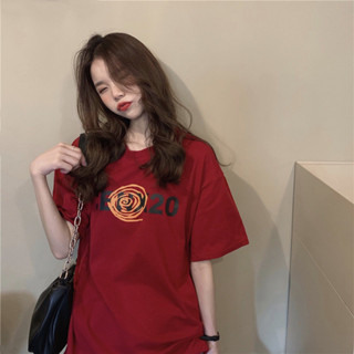 ✨隔日到店&嚴選品質✨2025夏季韓版新款寬鬆圓領字母印花中長款休閒百搭短袖T恤女上衣