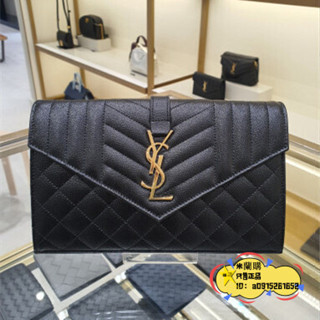 YSL聖羅蘭 MONOGRAM 620280 魚子醬牛皮 信封包翻蓋鏈條包 肩揹包 斜揹包二手