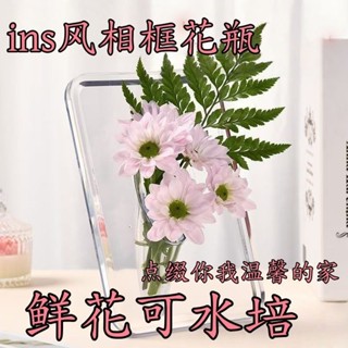 🔥品質好貨🔥 ins風亞克力花瓶透明相框玻璃桌面水培水培情人節花瓶插花瓶水培