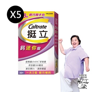 挺立 鈣迷你錠36錠X5盒 一天2錠 輕巧補鈣 錠劑縮小45%，好吞嚥