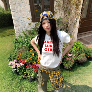 ✨隔日到店&嚴選品質✨美式複古白色正肩T恤字母印花短袖女2025夏季薄款修身顯瘦上衣
