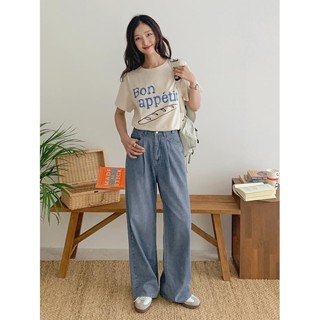 Codibook｜韓國 09WOMEN 時尚後鬆緊打褶寬版牛仔褲［預購］牛仔褲 女裝