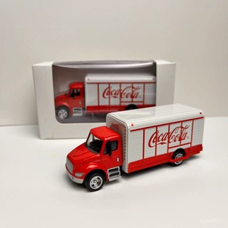 1:64可口可樂運輸貨車全閤金車廂汽車模型桌麵擺件玩具車 YPEH