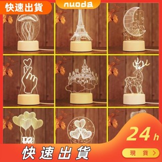 熱銷優選♥3d小夜燈 插電led房間燈 高透光亞克力氛圍燈 支援定製圖案 氣氛燈 禮品小檯燈