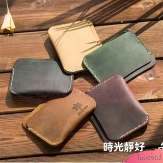 手工頭層牛皮薄信用卡包男名片卡夾真皮女式門禁公交卡套卡片包*6.9