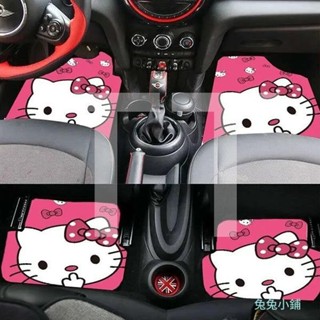 Hello kitty 哆啦a夢 汽車腳墊可愛卡通潮流腳踏墊通用型地毯式四季絨面防滑車墊子