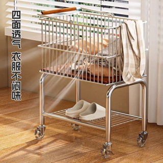 臺灣出貨中古髒衣籃雙層衣服收納籃小推車置物架家用浴室衛生間移動髒衣簍
