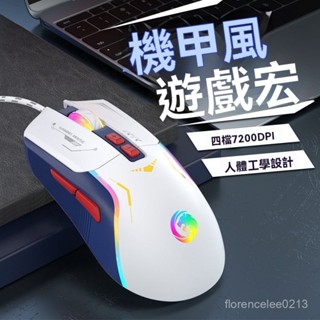 高階品質🎁免運🚚 有綫機械RGB滑鼠 電競滑鼠 炫光usb遊戲滑鼠 家用辦公lol加重新盟滑鼠