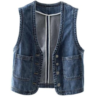 【夏季新品】韓版薄馬甲 馬甲背心 無袖外套 背心外套網紅牛仔馬甲女短款春夏新款韓版高檔洋氣輕薄背心上衣女外搭