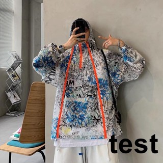 ★夜夜生活館★新品 夏季男士連帽防曬服韓版潮流情侶夾克外套百搭透氣薄款拉鍊外套CBV