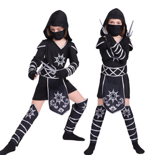 cosplay萬聖節兒童忍者服裝 女孩忍者衣服角色扮演錶演服cosplay 活動 派對 角色扮演 裝扮