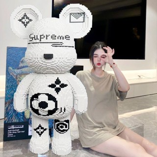 大型積木 拼裝 超大白暴力熊 積木 相容樂高成年人高難度拼圖擺件兒童益智拼裝玩具