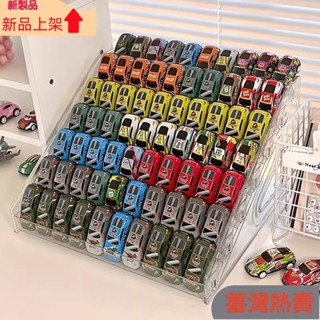 新品上架闆娘優選【97%好評率】閤金模型小汽車收納盒1:64風火輪多美卡亞剋力階梯透明展示架多層 FZBW4848