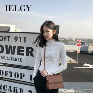IELGY 打底衫韓版修身上衣女刺繡長袖純色女裝