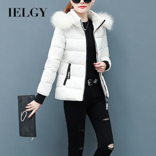 IELGY 短款羽絨羽絨服冬季外套棉襖修身加厚毛領加大碼棉襖