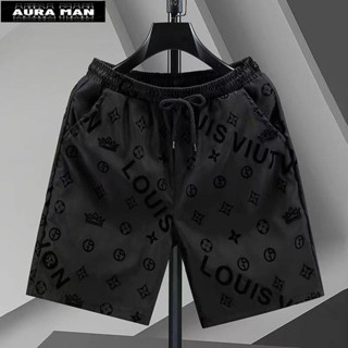 ✨限時低價✨短褲男 植絨立體字母LOU 韓版休閒 男士五分褲yXin~！