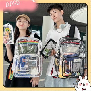 💝臺灣出貨💝日系透明揹包pvc防水雙肩包娃娃包大容量多隔層學生書包二次元痛包炸街潮人情侶沙灘戲水收A616