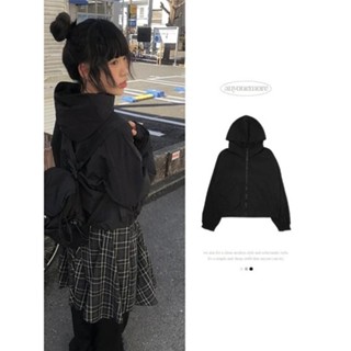 Codibook｜韓國 anyonemore 防風連帽拉鍊外套，附抽繩設計［預購］拉鍊外套 連帽上衣 女裝