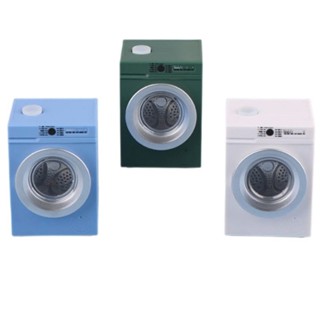 臺灣熱銷 1:12娃娃屋迷你可充電轉動洗衣機微縮場景模型擺件迷你模擬玩具
