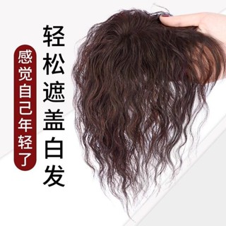 TOP🥇假髮女 頭頂補髮片女 短捲髮 一片式玉米燙蓬鬆模擬髮 無痕遮白髮 補髮塊 接髮片 短髮髮飾 假髮片 瀏海髮片