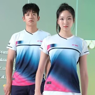 最新款 國家隊比賽 韓國羽球服 情侶時尚排汗 羽毛球服 短袖羽毛球衣 羽球運動短袖 男女 羽球衣23042