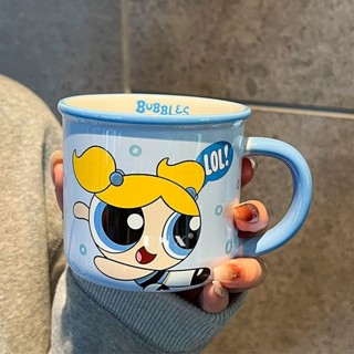 ❤️桃園出貨 現時特賣✨【健康色袖高溫燒制】飛天小女警女生馬克杯2024新款兒童陶瓷杯子生日禮物家用情侶水杯