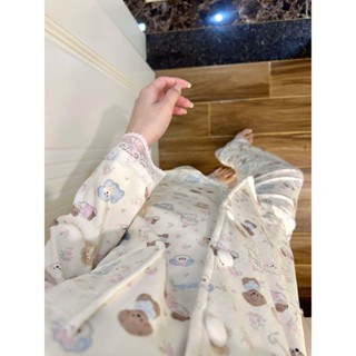 小柴兔~甜美蕾絲碎花小狗德絨睡衣女秋冬季加絨加厚保暖美少女居家服套裝