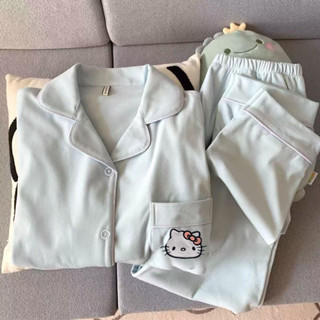 小柴兔~可愛HelloKitty貓德絨睡衣女秋冬季新款加絨加厚美少女居家服套裝