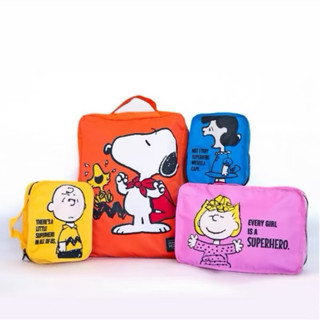 臺灣熱銷 日系史努比 snoopy 旅行行李收納袋/壓縮袋 束口袋4件組