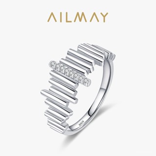 AILMAY✨正品授權✨香港直發s925純銀戒指女ins時尚百搭不規則綫條鑲鑽指環歐美飾品 女生戒指 韓版戒指