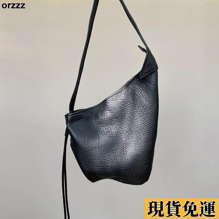 🌸台灣限時低價🌸 牛皮牛角包小衆設計感韓國包包 大容量半月包 腋下包真皮託特包 單肩斜挎包包 側背包 水餃包 餃子包