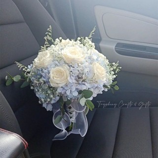 悅裡ようひん家居屋 新款高階森系新娘結婚手捧花小紅書領證同款清新玫瑰韓式模擬花束