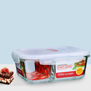 【新品推薦】樂扣玻璃飯盒1020ml微波爐碗專用耐熱lock玻璃保鮮盒便當盒LLG447