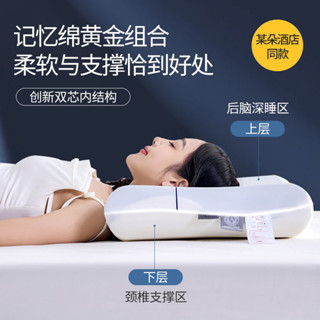 🏆臺灣熱賣🏆某朵酒店深度睡眠pro護頸記憶棉枕頭側睡助眠a類母嬰酒店枕芯枕套慢回彈護頸枕記憶棉柔軟枕芯涼感枕頭深睡枕