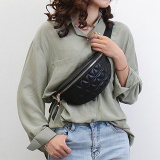 免運👜女士胸前斜挎包2025新款小香風菱格鏈條包迷你包女胸包尼龍防水大容量胸包 胸袋 腰包 手機包 運動包 胸前包斜跨包