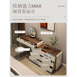《免運可貨到付款》 化妝臺 化妝桌 梳妝臺 現代簡約化妝桌 梳妝櫃 梳妝桌 梳妝臺一體式實木烤漆梳妝臺簡約臥室奶油風鬥櫃