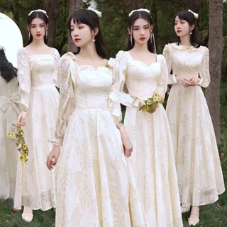 ISLAND#紗裙禮服伴娘長禮小眾伴娘服2025新款春夏高階香檳色姐妹團晚禮服裙女平時可穿氣質顯瘦