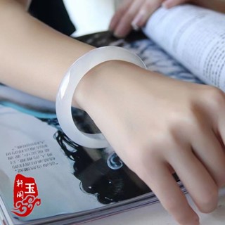 天然玉石進口優質優選高冰正品新疆純天然玉手鐲女白玉鐲子冰透冰種玉石圓條玉鐲子真玉