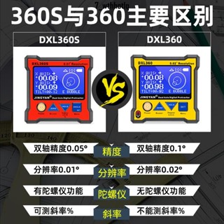 上新*晶研雙軸電子水平儀尺帶磁角度儀盒高精度數顯傾角儀角度規DXL360可開票