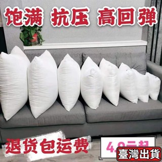 ✨臺灣出貨✨可水洗沙髮靠墊抱枕正方形45抱枕內芯車內靠墊芯十字繡內芯高彈棉