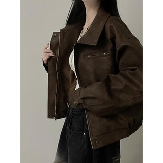 Codibook｜韓國 ccomeng 側邊拉鍊半短版麂皮霧面皮革外套夾克［預購］夾克 biker-jacket 女裝