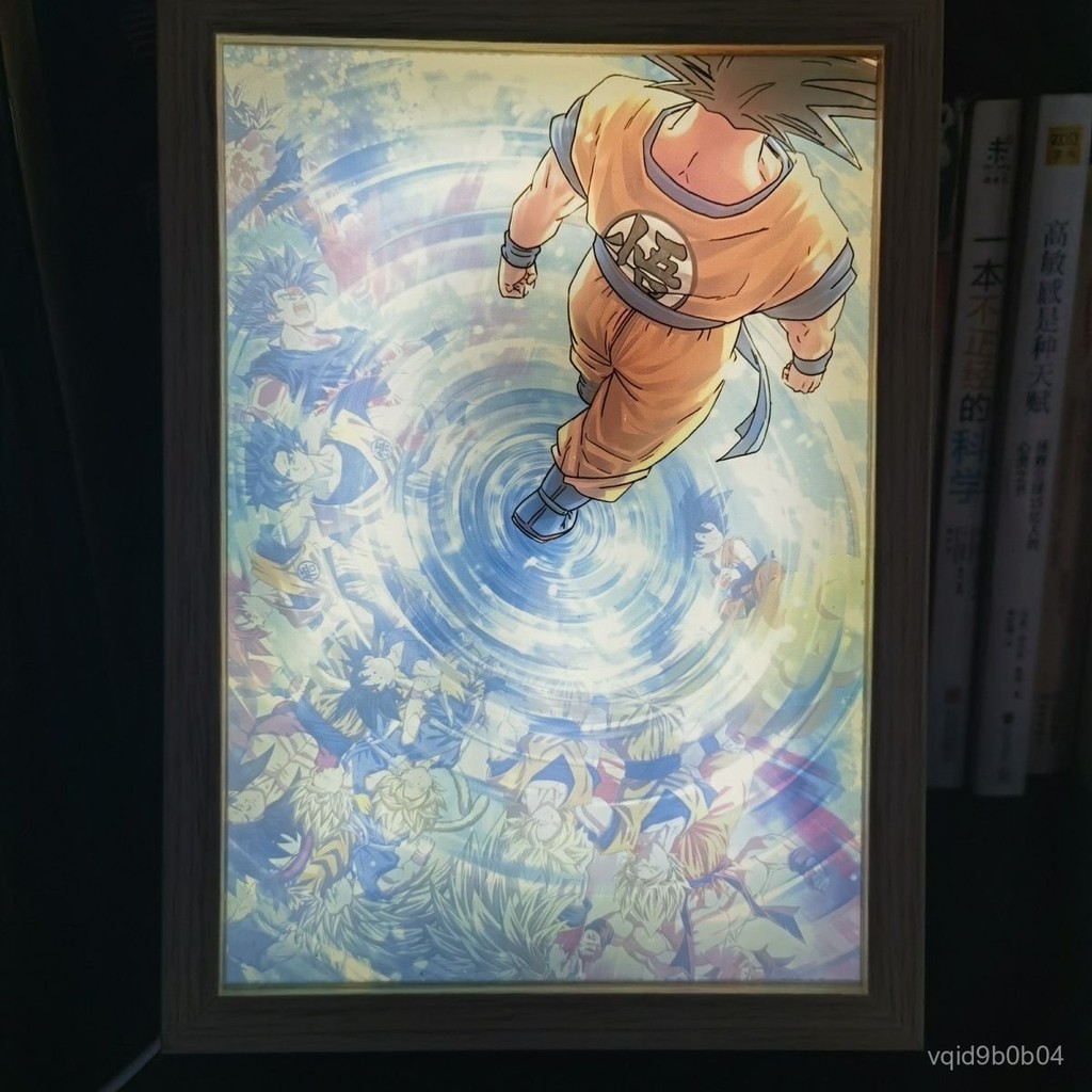👉✨新品 🏆七龍珠 燈光畵 龍珠超級賽亞人燈光畵充電款房間臥室高級小夜燈