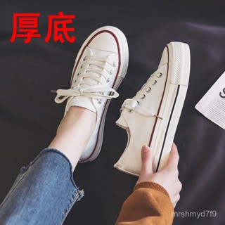 ⚡限量購⚡35~40厚底帆布鞋女鞋厚底小白鞋 內增高鞋ins厚底帆布鞋女2024新款春季百搭ulzzang休閒學生小白鞋