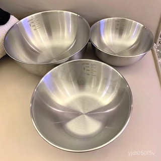 免運🔥304不鏽鋼碗 不鏽鋼碗 大碗公 隔熱碗 加厚不鏽鋼沙拉碗 拉麵碗 料理盆 韓式帶刻度沙拉碗 防燙碗