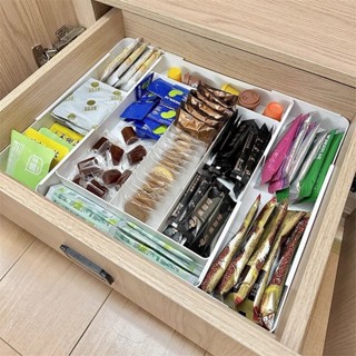 臺灣熱銷 抽屜收納盒抽屜收納盒家用廚房可伸縮餐具刀筷子分隔盒多功能內建分格收納盒 抽屜置物盒整理盒